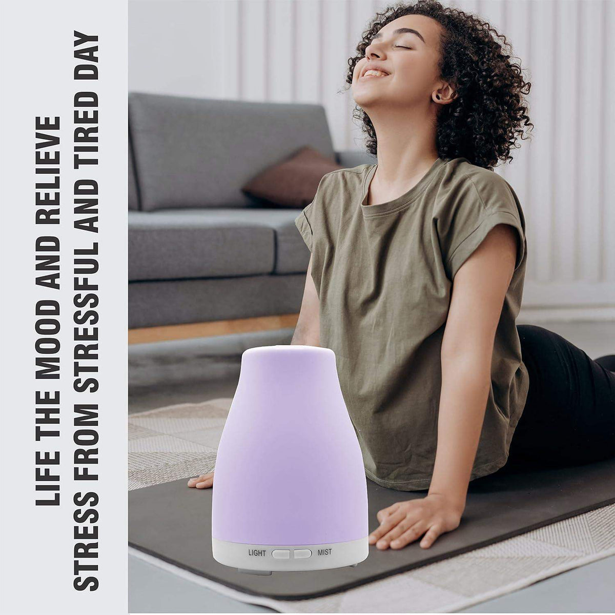 7-Color LED Ultrasonic Humidifying Essential Oil Diffuser – Remote Control, Cool Mist, Vase Design