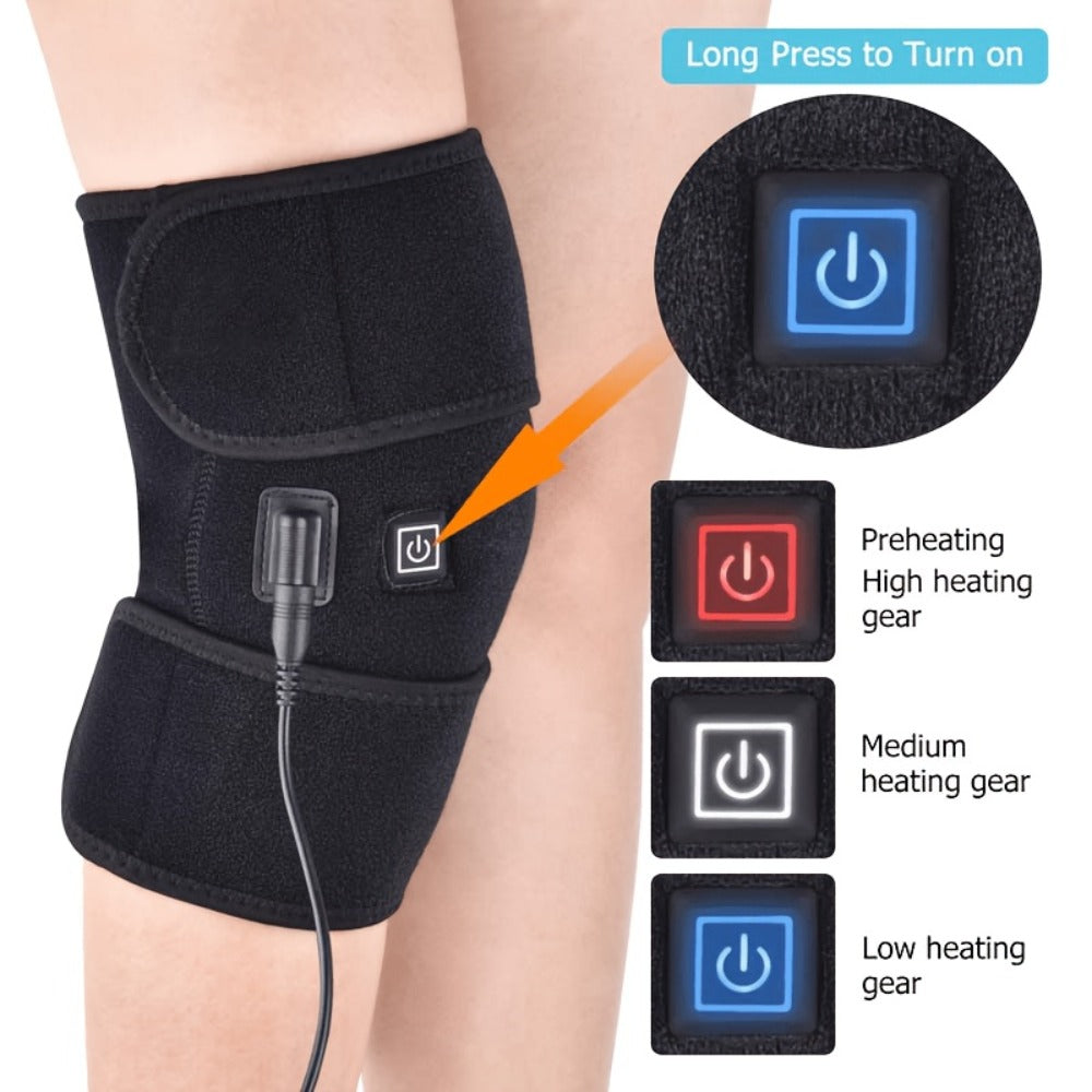 Knee Massager with Heat USB Electric Heating Pad Wrap Knee Pain Massage Device for Arthritis Joint Stiffness Men Women Gift